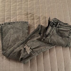 Girls Grey Distressed Jeans